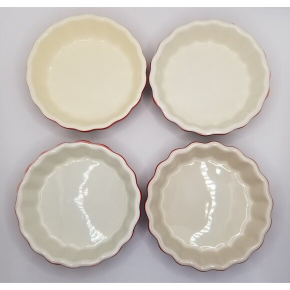 ROCQ Parisian Patisserie 5" Tart Flan Quiche Baking Ramekin Dish Red Ombre 4 ct - Picture 10 of 10